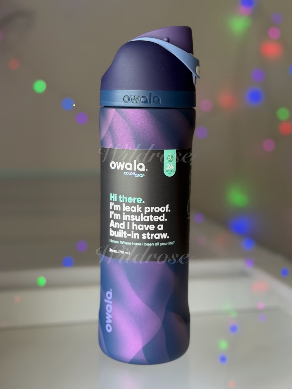 Owala ARCTIC STORM Purple Lavender Swirl limited edition  24OZ Freesip NWT - Picture 3 of 8